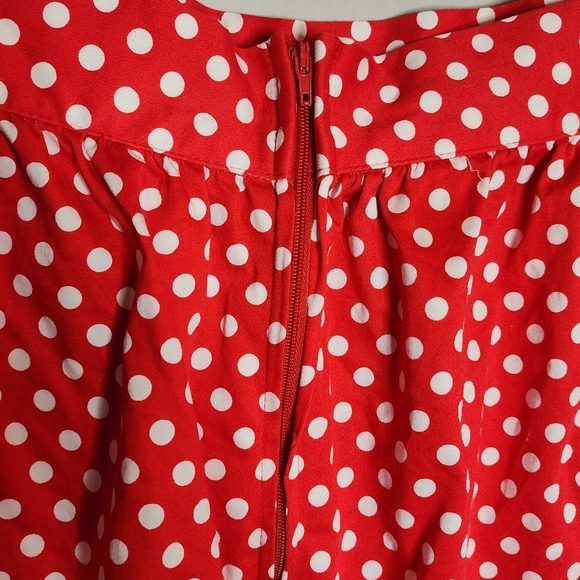 Modcloth Red White Polka Dot a-line pleated skirt. Women's plus size 1X. - Picture 10 of 16